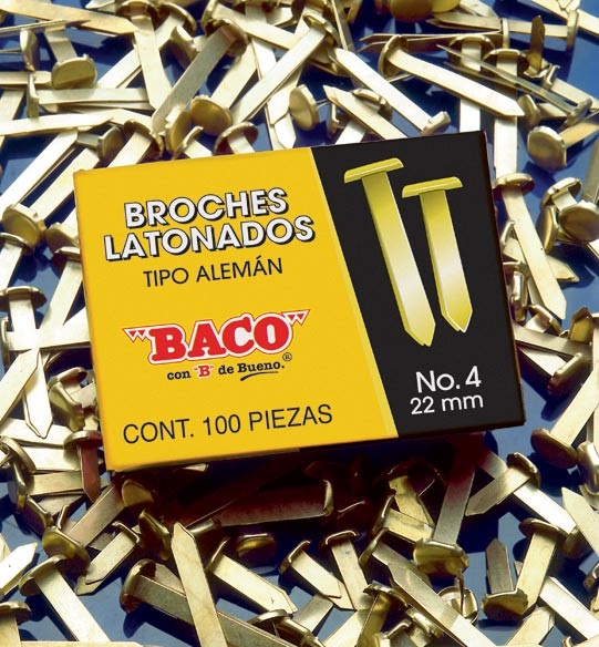 Papelería Comercial BROCHE LATONADO 4 25MM.